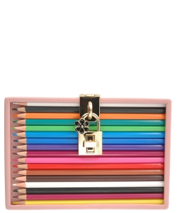 Colored Pencil Box Crossbody Bag F6609 PINK